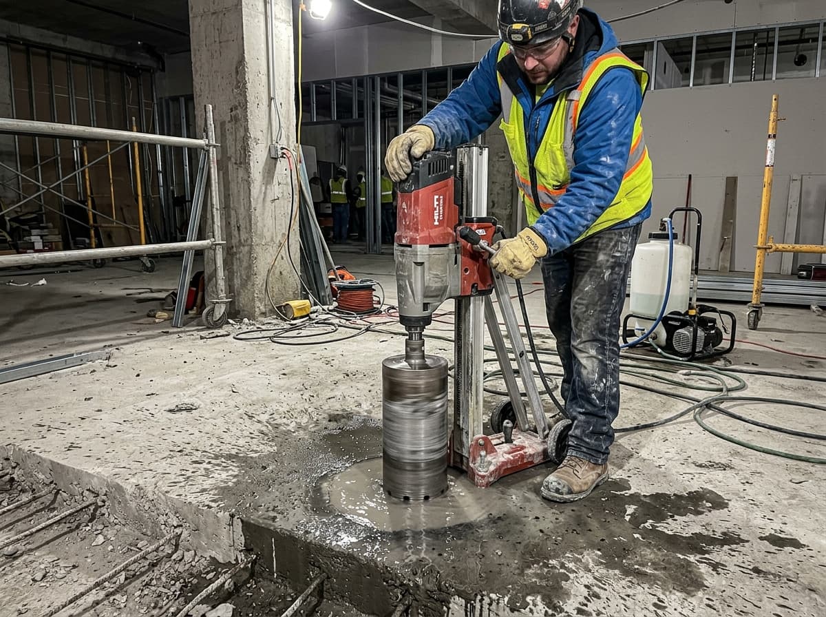 Betonboringen voor leidingen en installaties