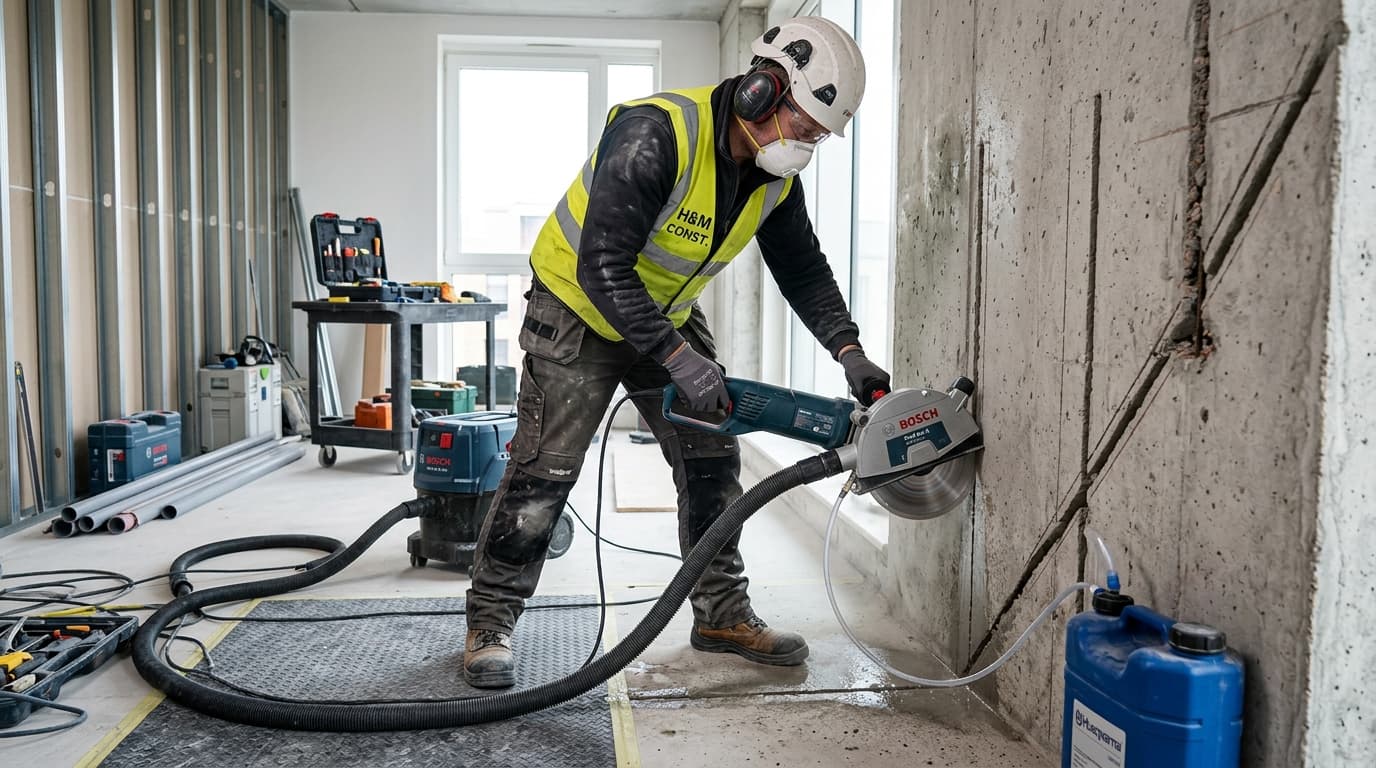 Sleuven zagen in beton door Sloop Gigant
