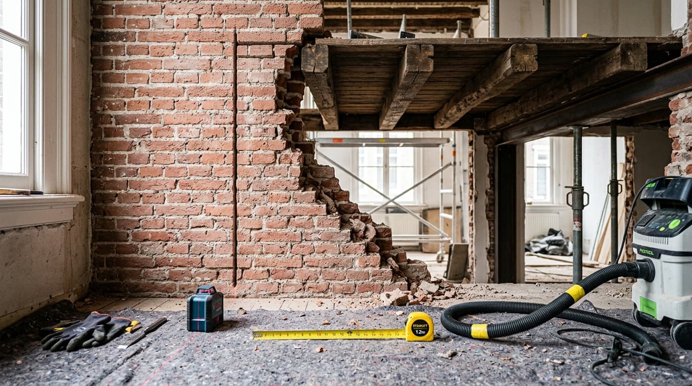 Precisie renovatiesloop met zaagsnede en beschermde constructie