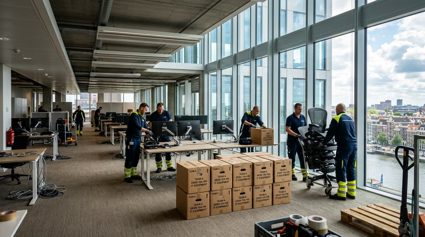 Sloop Gigant kantoor ontruimen en werkplekken leeghalen