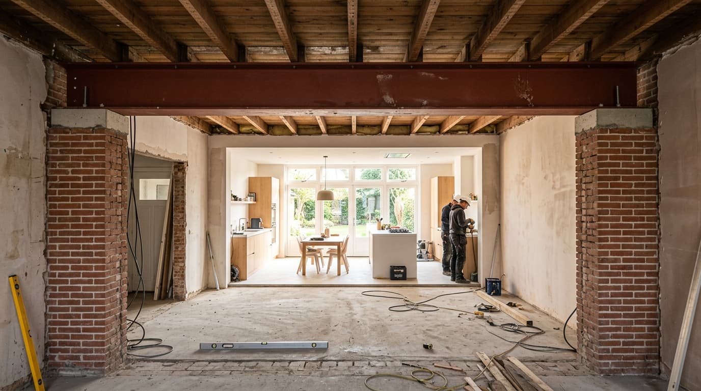 Constructieberekening en vakkundige voorbereiding draagmuur verwijderen