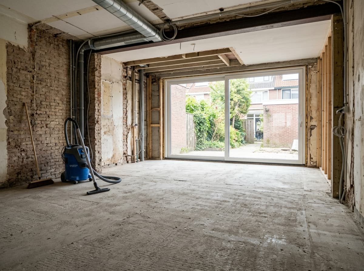 Half-gestripte woning met behoud van afgesproken constructieve delen
