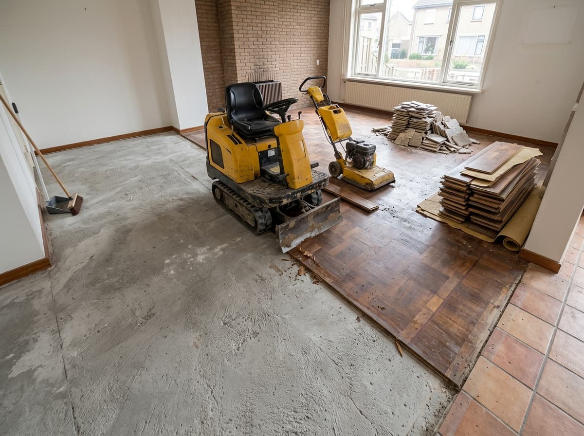 Vloer verwijderen bij aanwezige vloerverwarming
