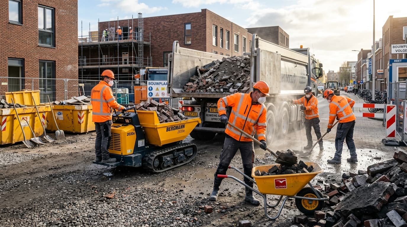 Woning gestript en 14 ton sloopmateriaal afgevoerd.